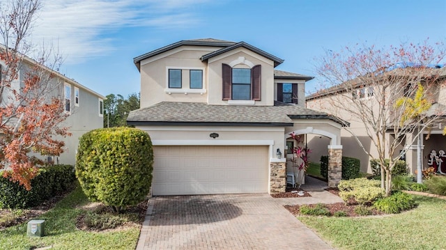 view of property featuring a garage