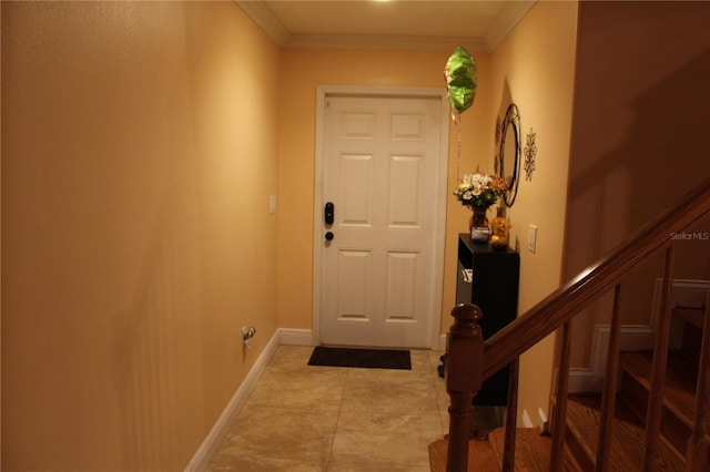 doorway with crown molding