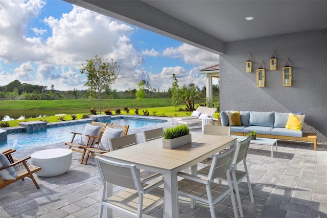 view of patio with an outdoor living space