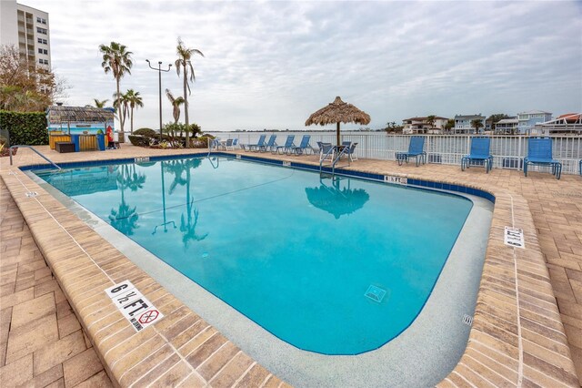 view of pool with a patio area