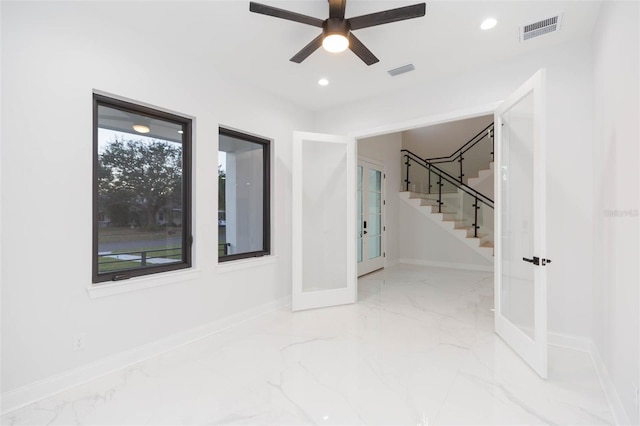 interior space featuring french doors