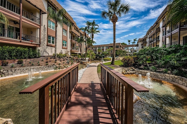 view of property's community featuring a water view