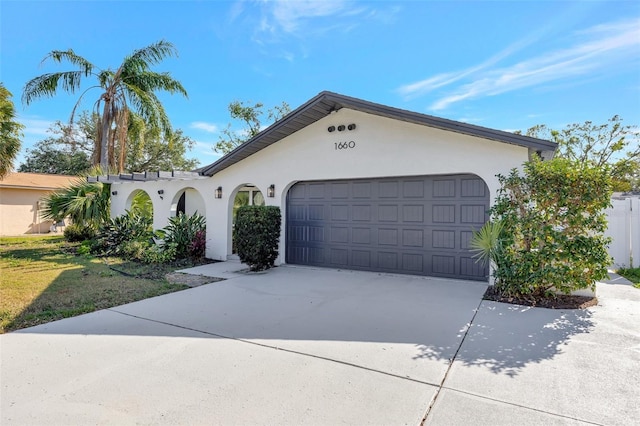 view of front of home with a garage