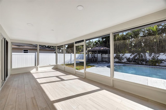 view of unfurnished sunroom