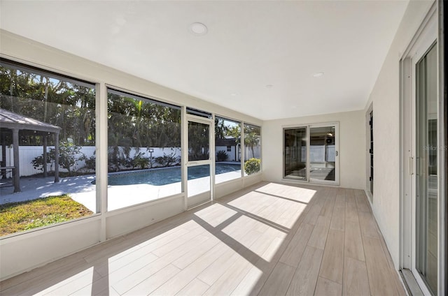 view of unfurnished sunroom