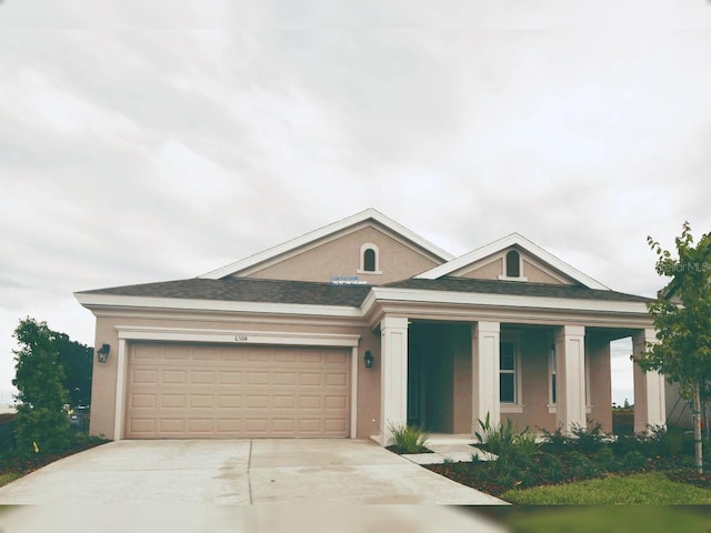 view of front of house with a garage