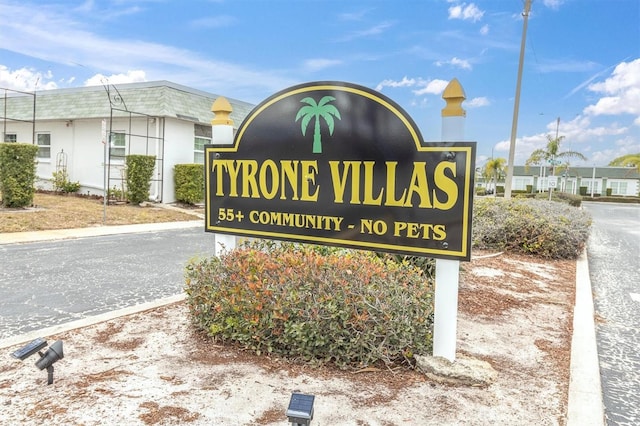 view of community sign