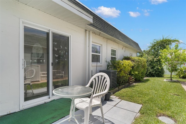 view of patio / terrace featuring central AC