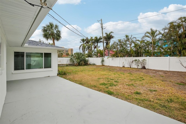 view of yard featuring a patio area