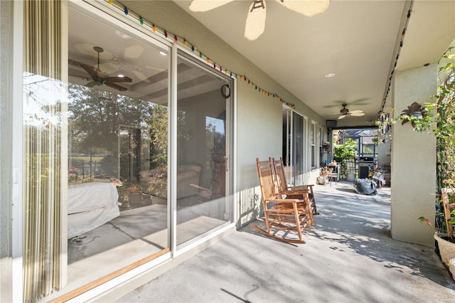 view of patio / terrace with ceiling fan