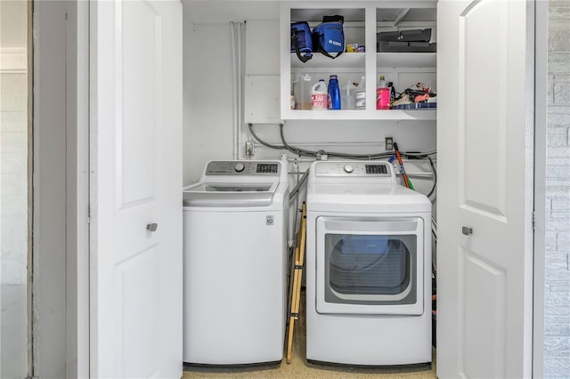 laundry room featuring washer and dryer