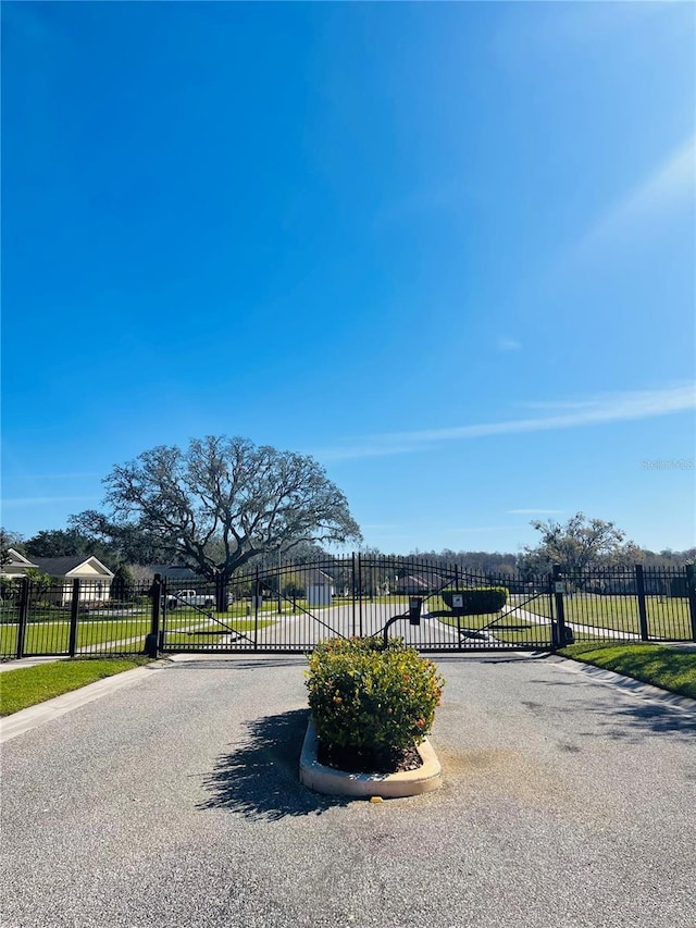 view of street featuring a gate and a gated entry