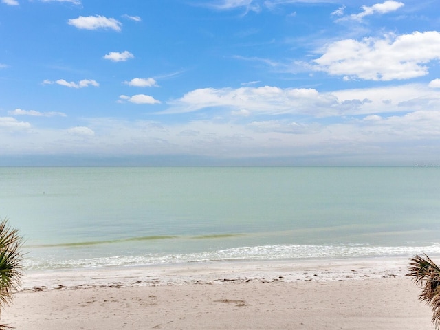 property view of water with a beach view