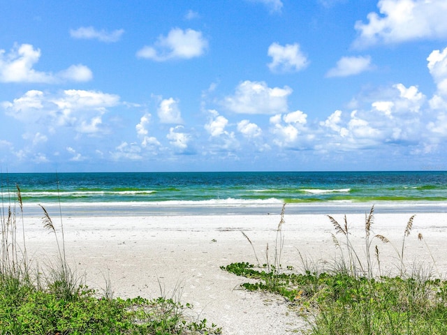 property view of water with a beach view