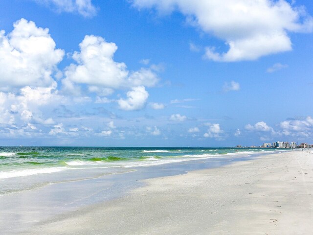 property view of water with a beach view