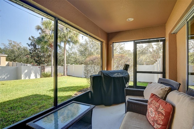 view of sunroom