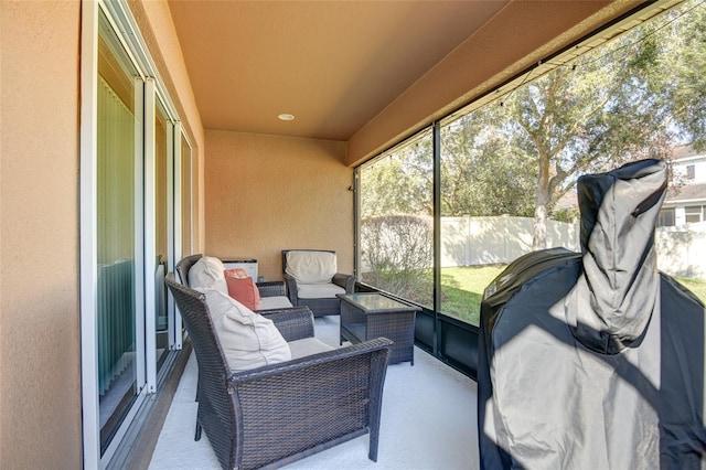 view of sunroom