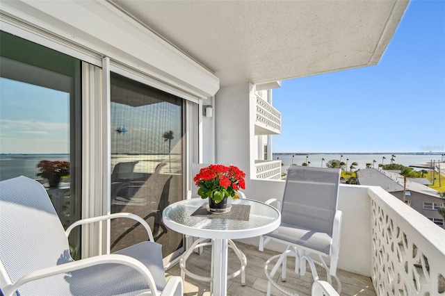 balcony with a water view