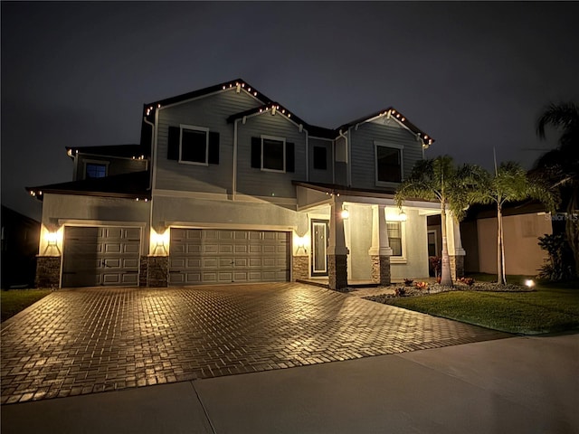 view of front of home featuring a garage