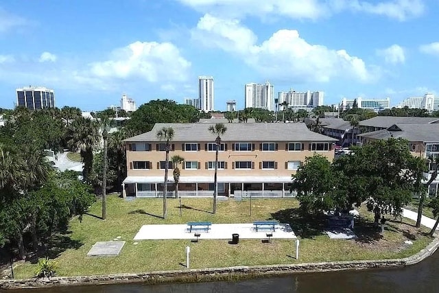 view of property with a water view