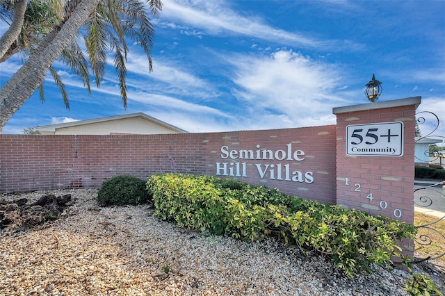 view of community sign