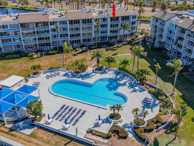 view of pool with a patio area