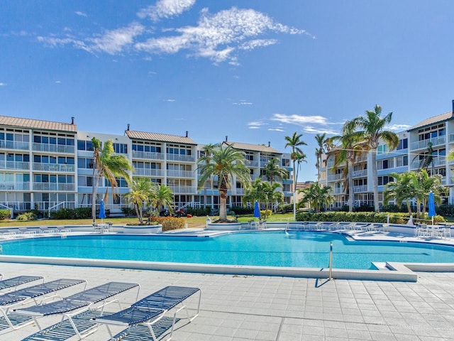 view of pool featuring a patio area