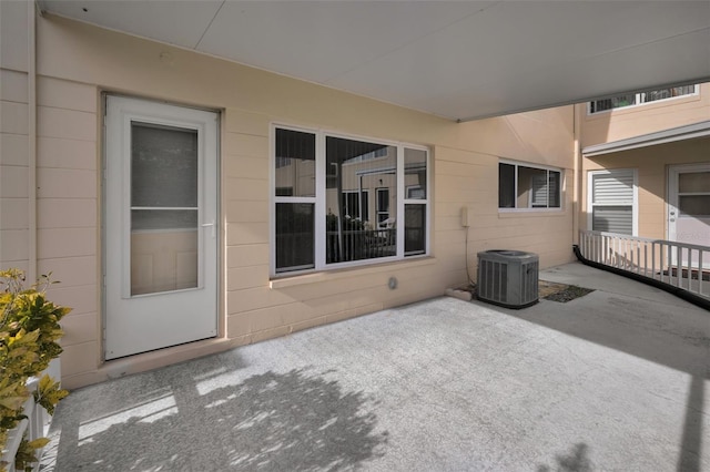 view of patio / terrace featuring central AC unit