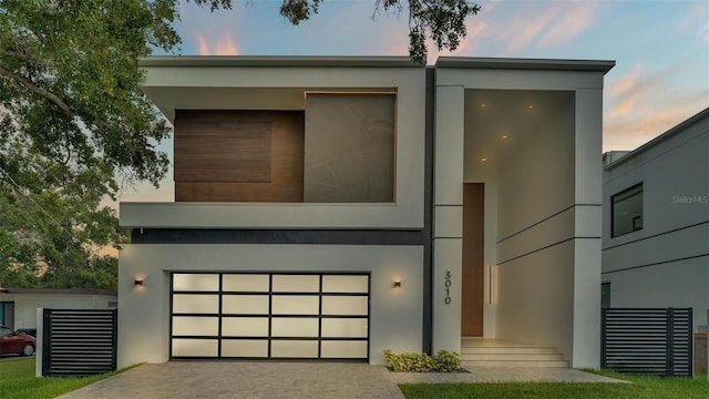 contemporary house with a garage