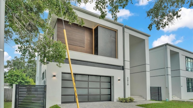 contemporary house with a garage