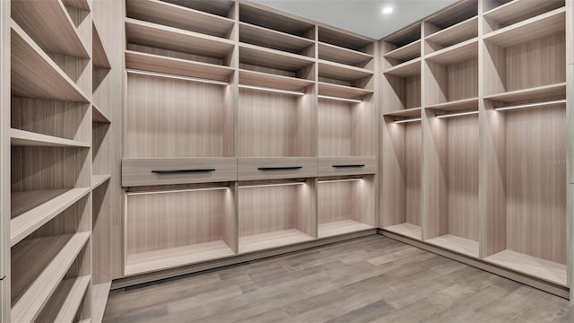 spacious closet featuring hardwood / wood-style floors