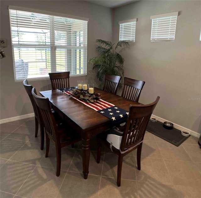 dining room with tile patterned flooring