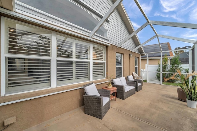 sunroom / solarium with vaulted ceiling