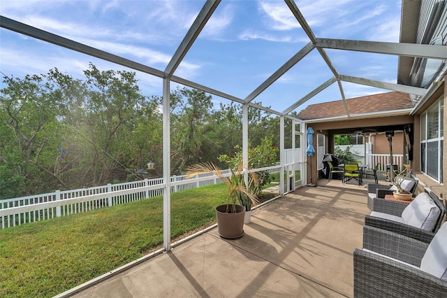 view of unfurnished sunroom