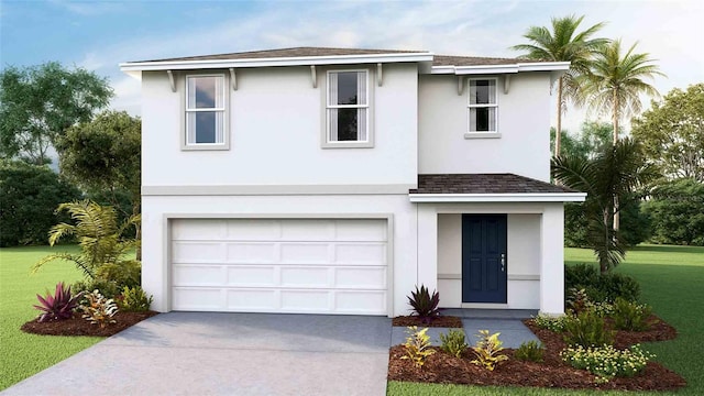 36033 Sunflower Hill Dr, Zephyrhills, FL 33541 - view of front of property featuring a front yard and a garage