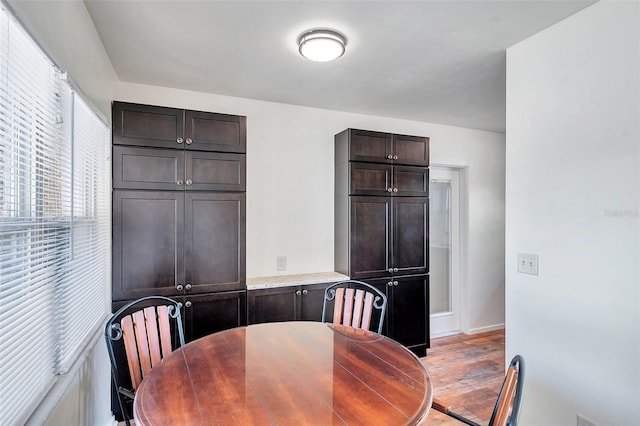 dining area featuring light hardwood / wood-style flooring