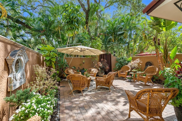 view of patio with an outdoor living space