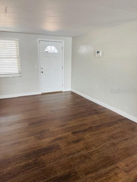 entrance foyer with dark wood-type flooring