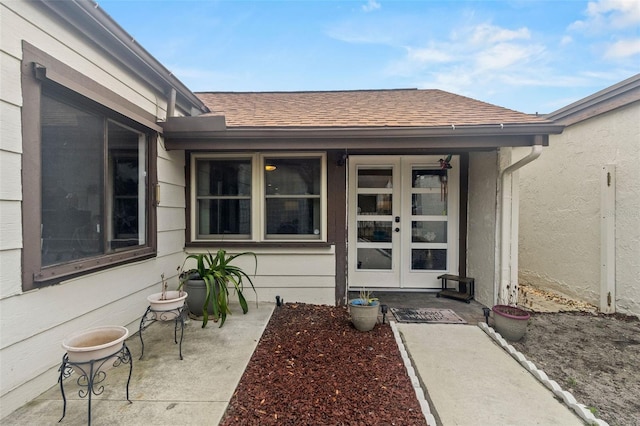 property entrance with french doors