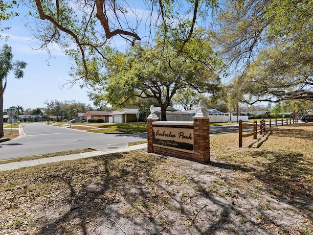 view of community sign