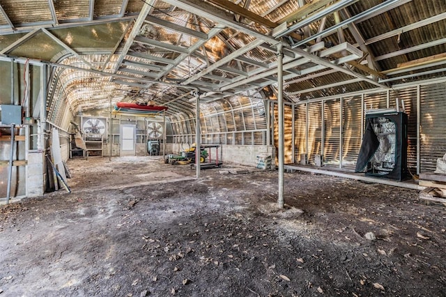 misc room with vaulted ceiling