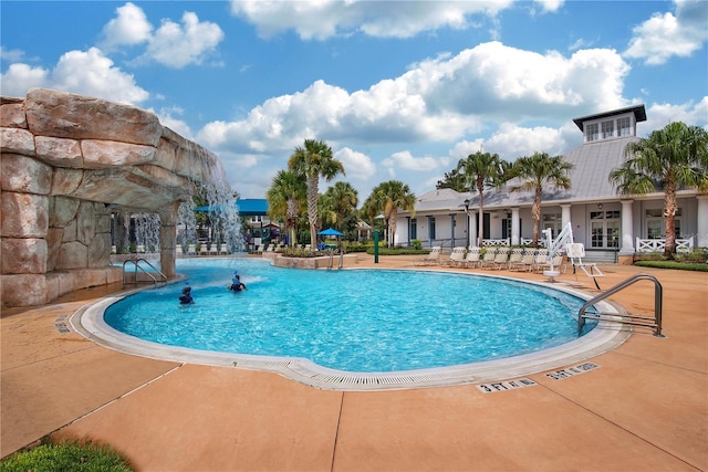 view of pool featuring a patio area