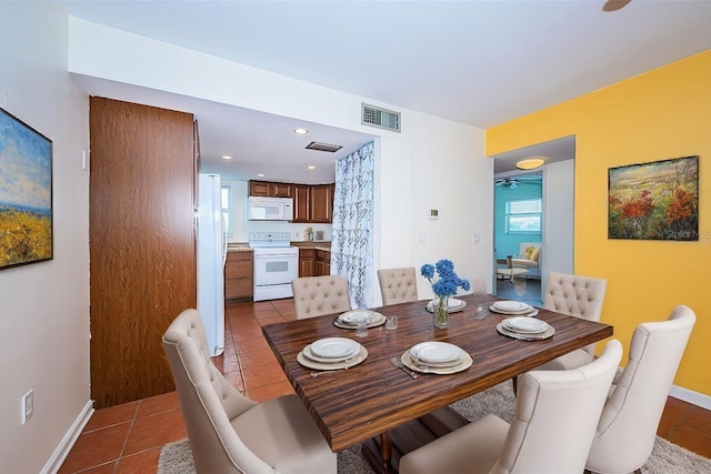 view of tiled dining room