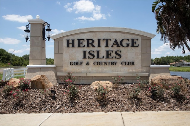 view of community sign