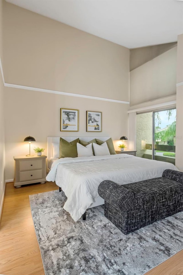 bedroom featuring light hardwood / wood-style floors