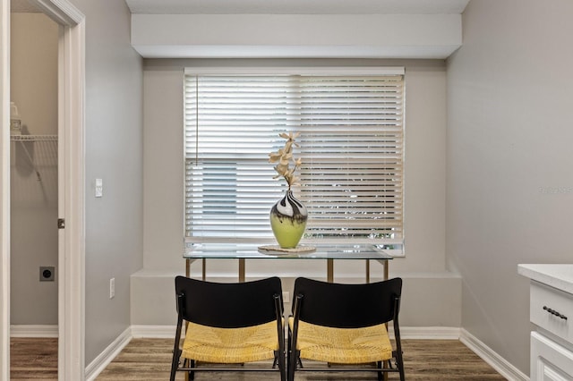 dining room with hardwood / wood-style floors and a healthy amount of sunlight