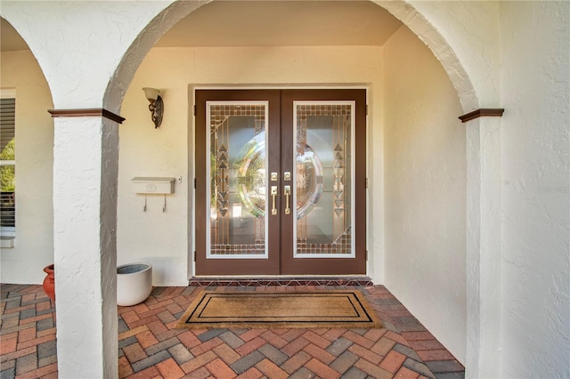 entrance to property with french doors