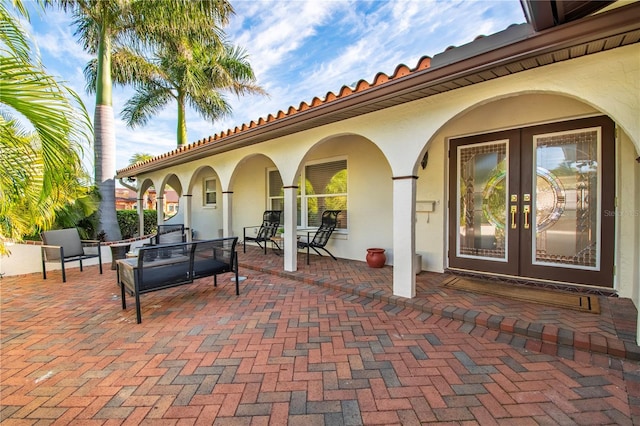 view of patio with french doors