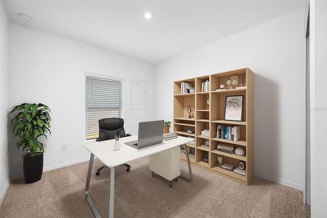 office space with carpet floors