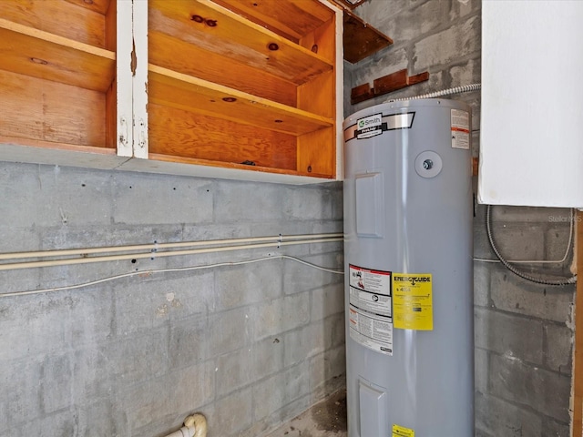 utility room with water heater